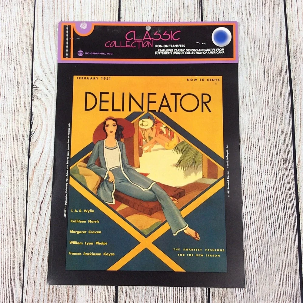 VTG Butterick Iron On Transfer Americana DELINEATOR Feb 1931 Classic‎ Collection